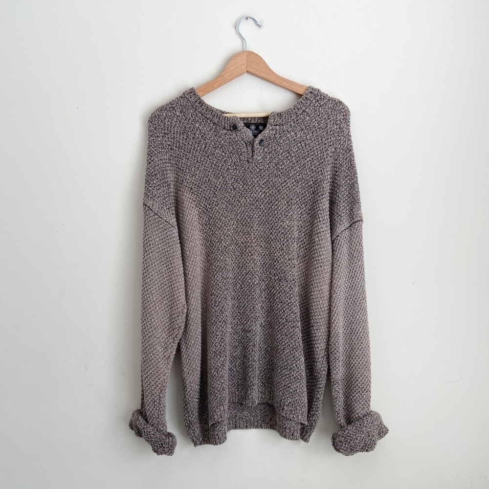 J. Riggings Vintage Textured Knit Sweater Henley